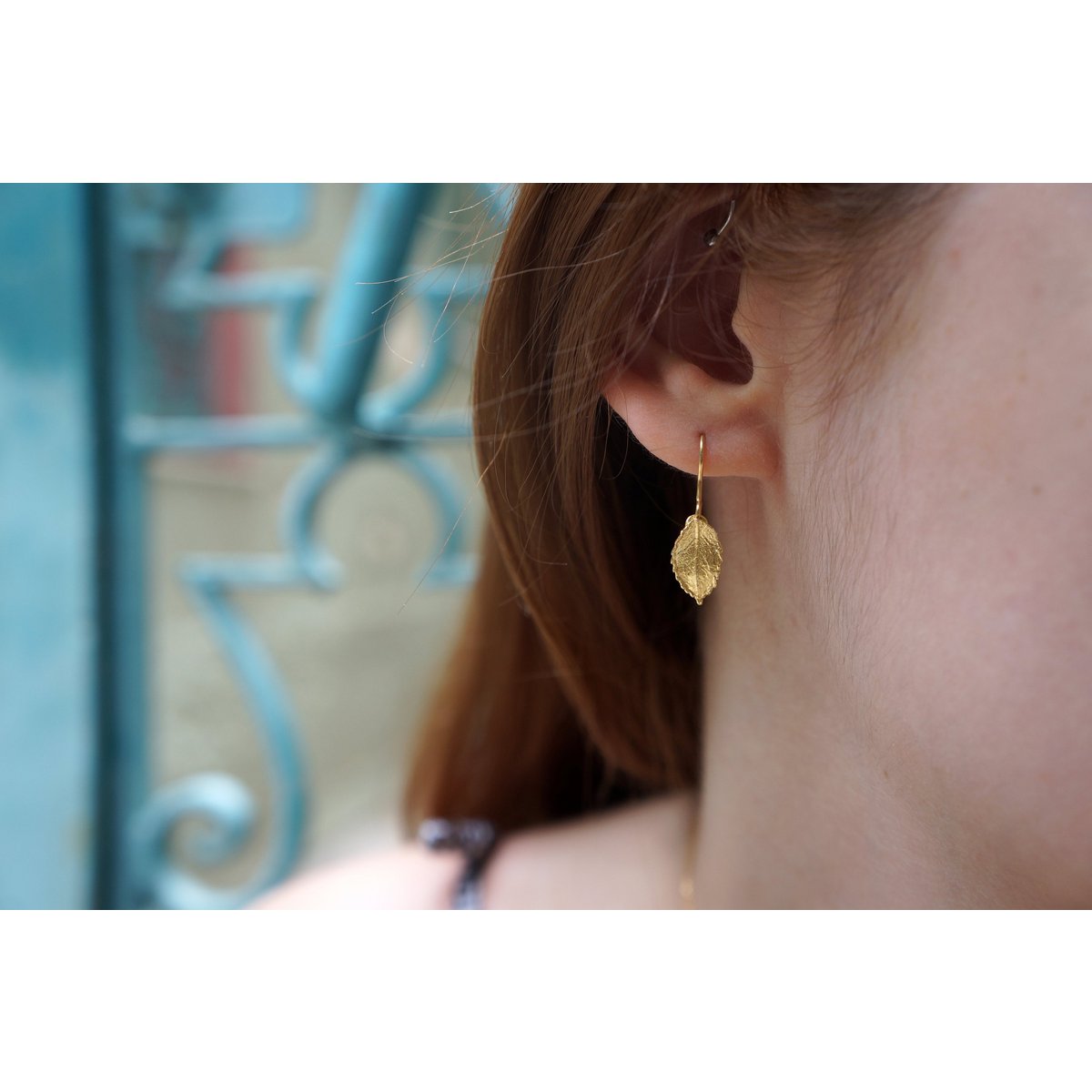 Gold Rose Earrings, Gold-Plated Sterling Silver Jewelry, Dangle Stud Earrings, Gold or Silver Earring, Gift for Her, Birthday Gift for Women