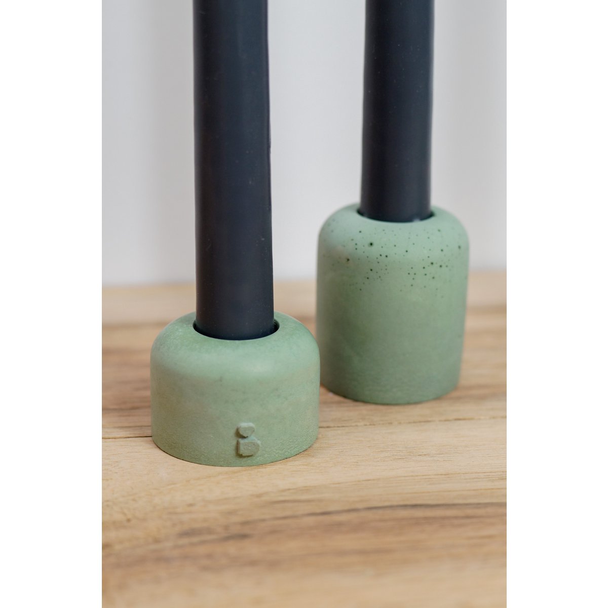 Green candle holders