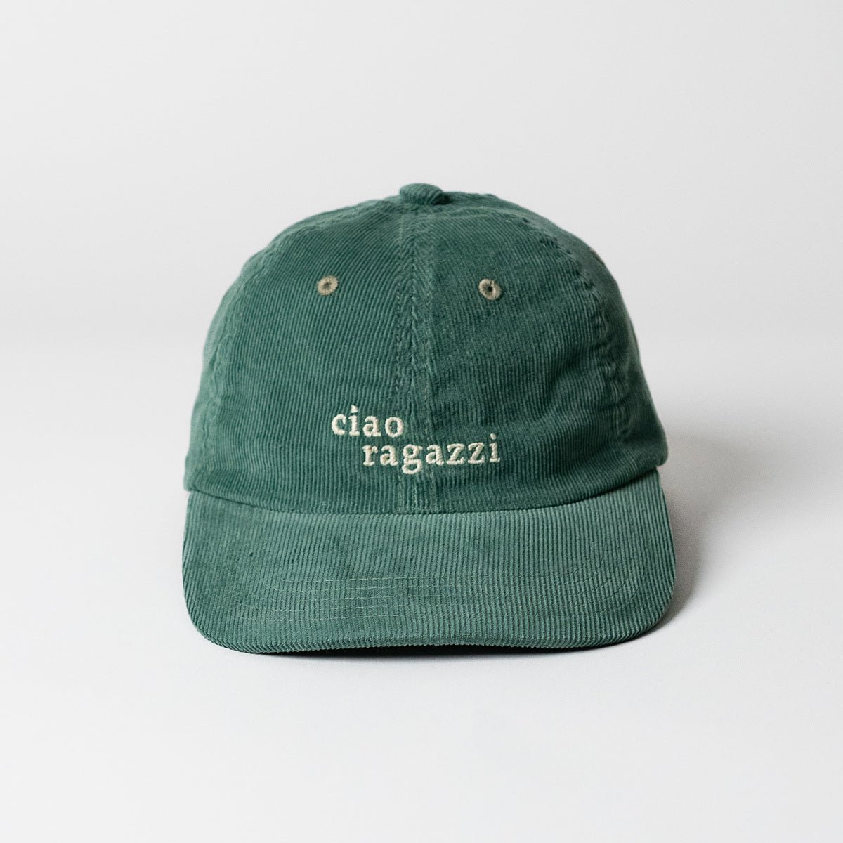 hej gutter Premiumcord Dad Cap - Grøn og creme