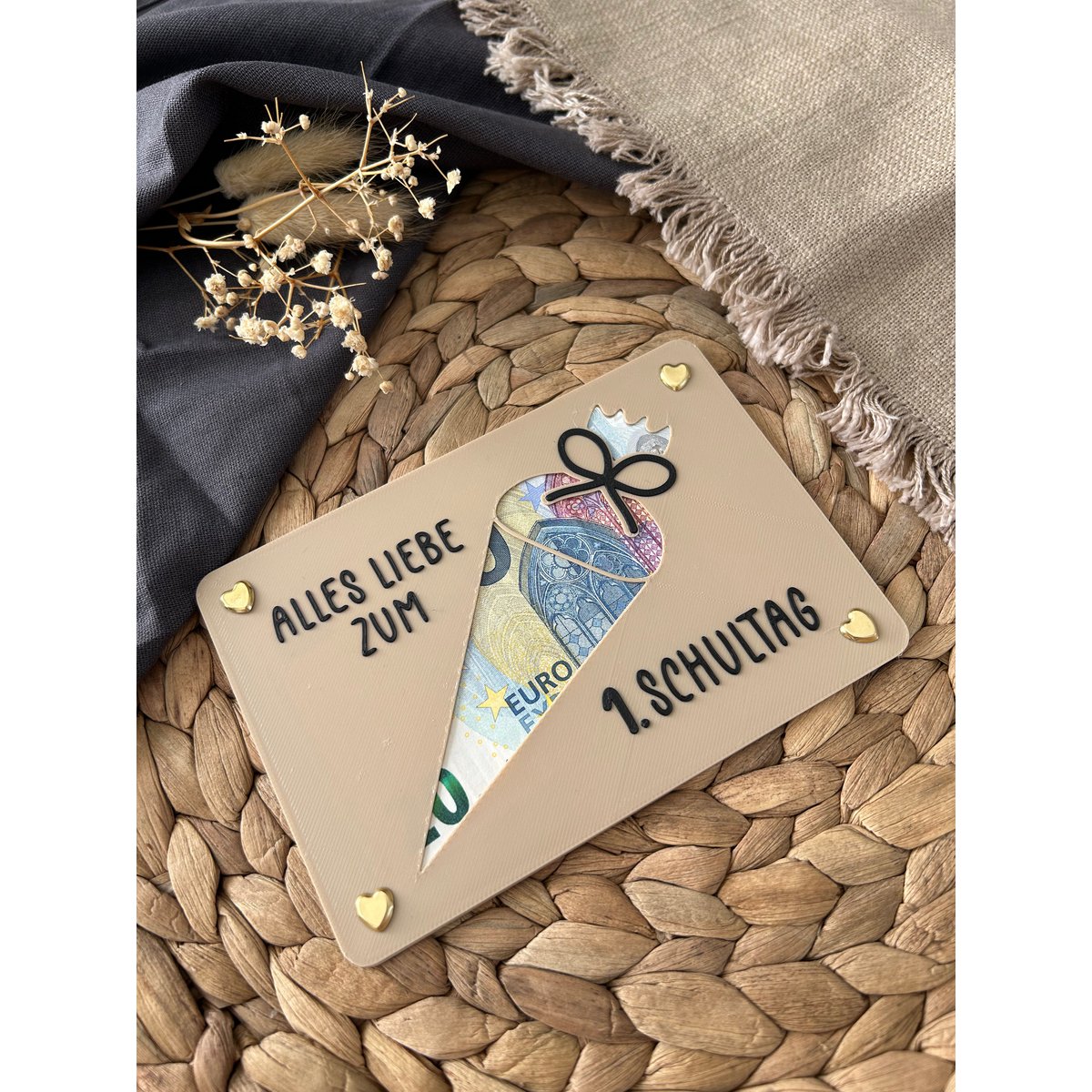 Money gift for starting school - money gift card for the first day of school - creative gift idea for those starting school