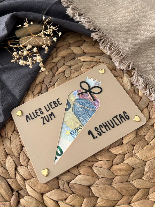 Money gift for starting school - money gift card for the first day of school - creative gift idea for those starting school