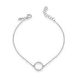 Circle bracelet with diamonds, 18K white gold