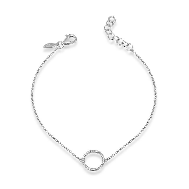 Circle bracelet with diamonds, 18K white gold
