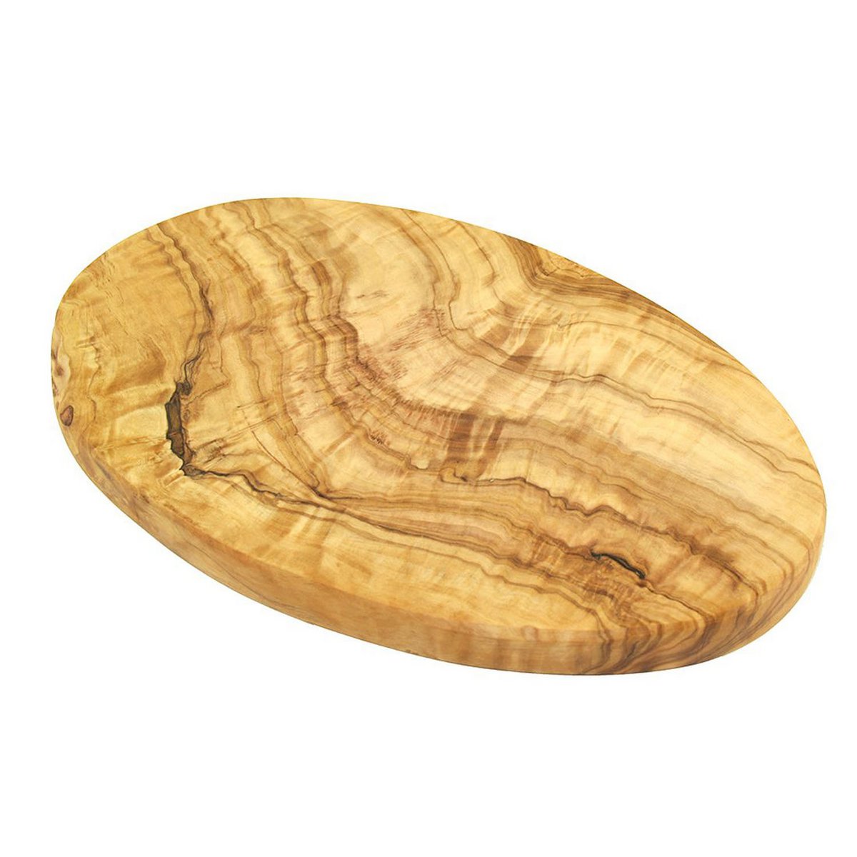 Planche à petit-déjeuner ovale 24 cm en bois d'olivier