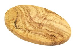 Planche à petit-déjeuner ovale 24 cm en bois d'olivier