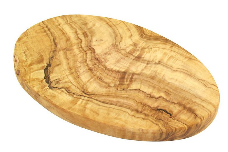 Planche à petit-déjeuner ovale 24 cm en bois d'olivier