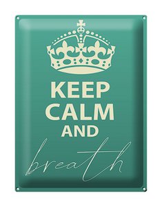 Blechschild Spruch 30x40cm Keep Calm and breath