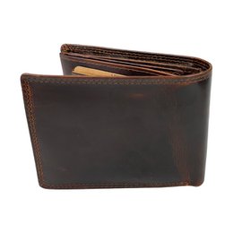 Wallet men's black rfid anti skim real leather