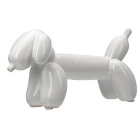 Figure Dackel Dachshund Ballon dog white H. 10 cm, ve 2