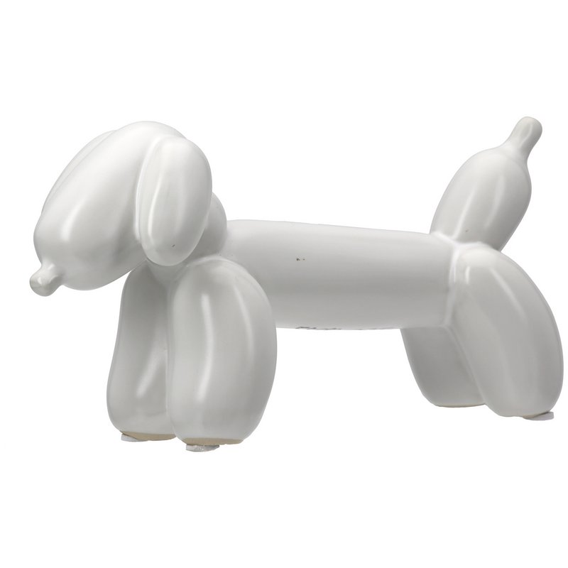 Figur Dackel Dachshund Ballon Dog White H. 10 cm, Ve 2