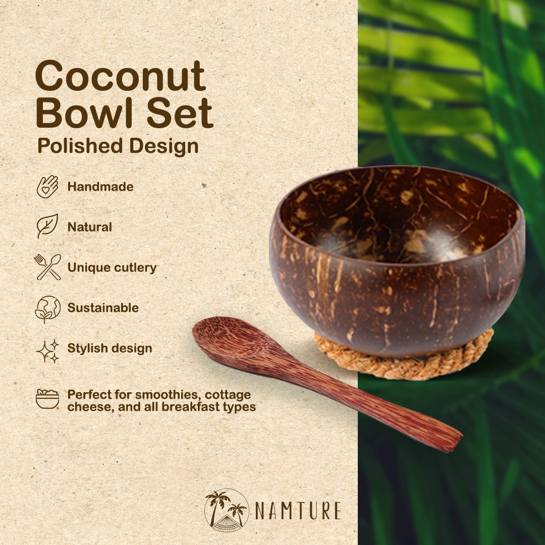 Coconut Bowl Set M • Eco Friendly • Polished