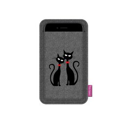 Black Cats Smartphone-etui i grå filt Bertoni