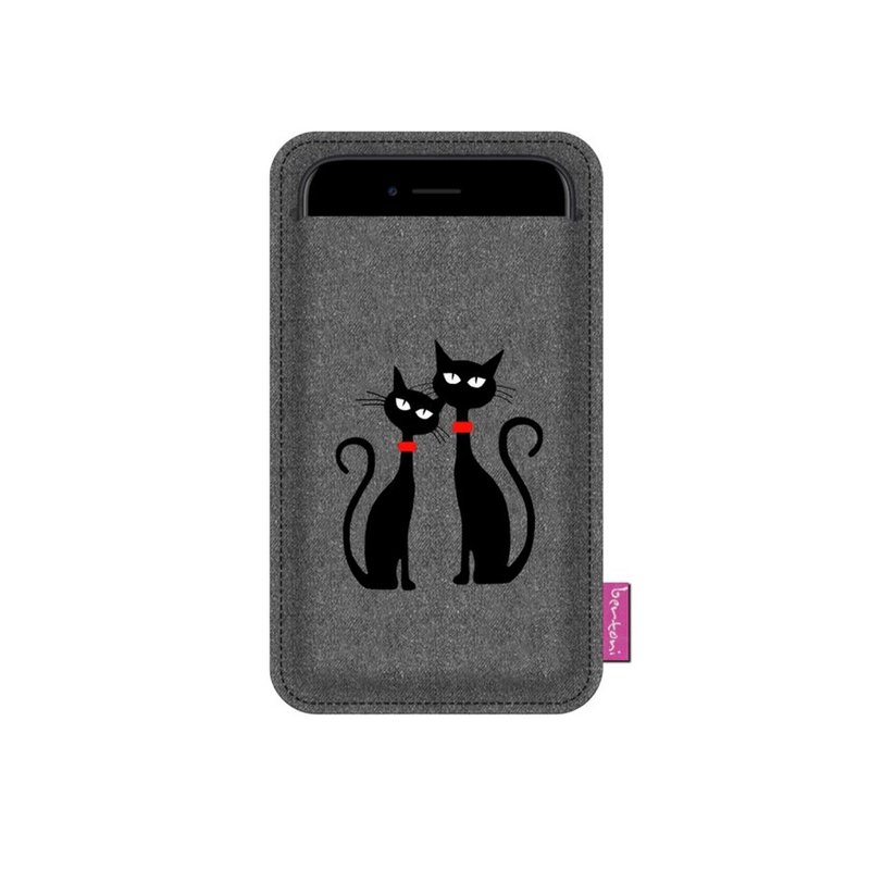 Black Cats Smartphone-etui i grå filt Bertoni