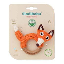 Crocheted grasping toy fox FRED (organic)