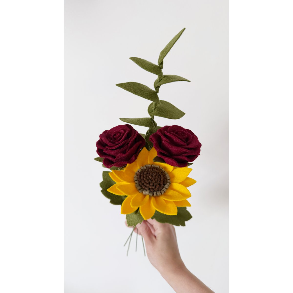 Følte blomster rose mørkerød