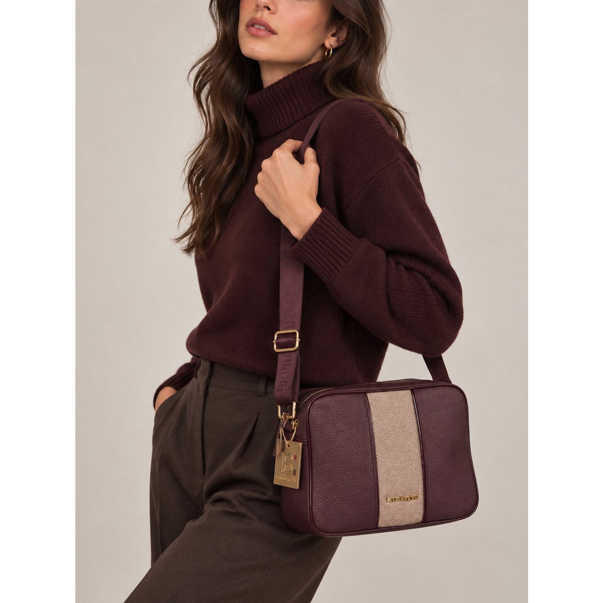 Crossbodytas met dubbel ritsvak, Laura Biagiotti, art. LB104-5.290