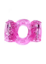 Boysoftoys - 67-00033 - Vibrating Cockring - double Motors - Pink - batteries included - packed in plastic bag