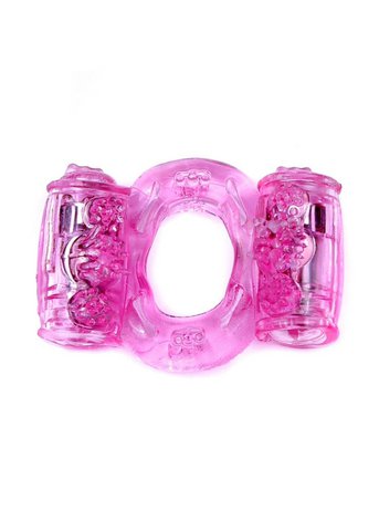 Boysoftoys - 67-00033 - vibrierende Cockring - Doppelmotoren - Pink - Batterien inklusive - in Plastiktüte gepackt