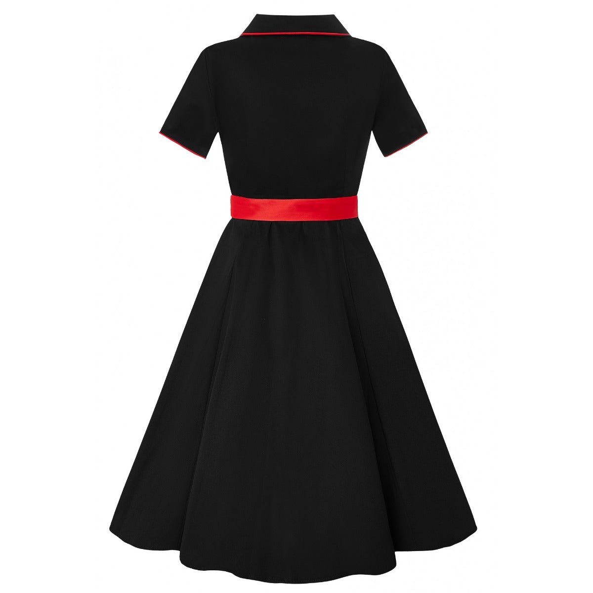 EU Stock Sherry Rockabilly Diner kjole i sort/rød