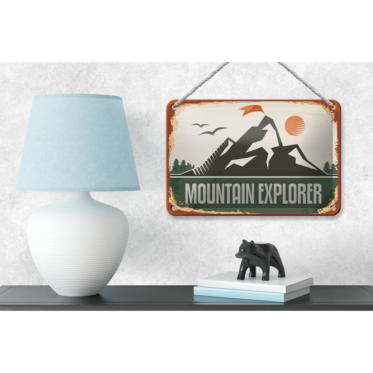 Tin Sign Retro 18x12cm Mountain Explorer Decoration