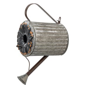 Vogelhuis Gieter 18x25x41 cm Grijs Metaal Vogelhuisje Hangend