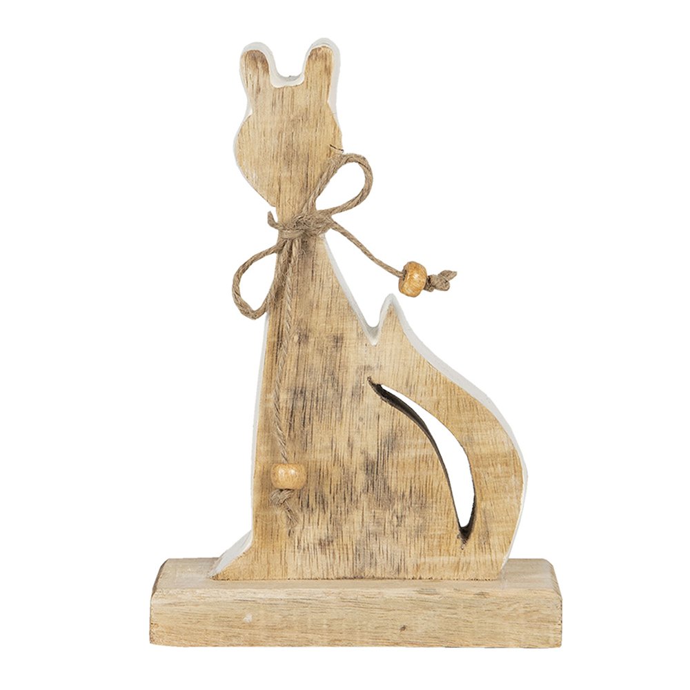 Decoration cat 11x3x16 cm brown wood