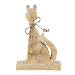 Decoration cat 11x3x16 cm brown wood
