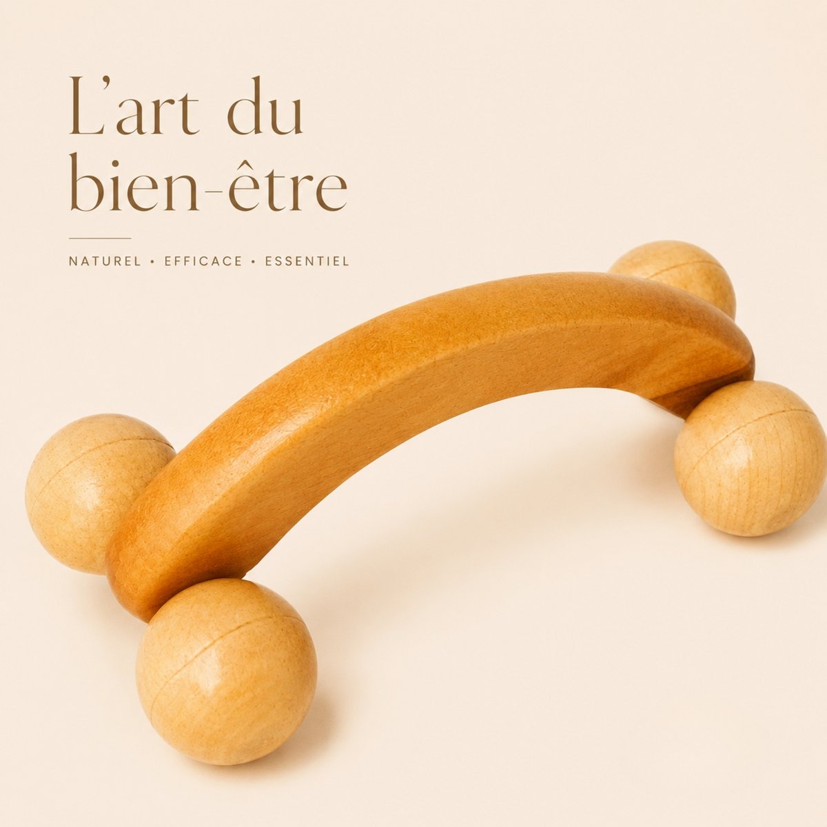 Wooden Massage Wheel - Anti Cellulite Draining Roller Massager - Natural Wood Massage Wheel - Manual Massager