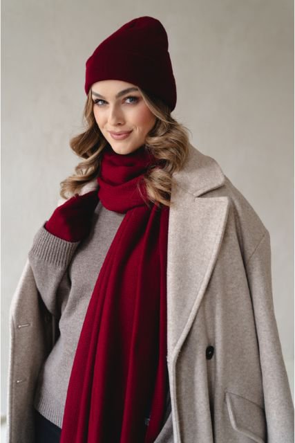 NAOMI muts – 100% merinowol – bordeaux