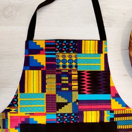Mashona fait à la main africain Mudcloth Bogolan Print Tablier avec poche