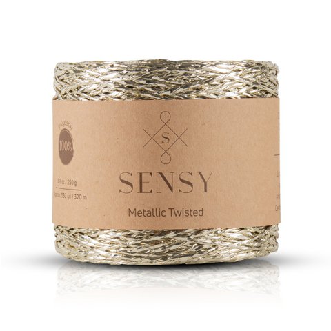 Sensy Premium 350 yards %100 Polyester Metallic Twisted Yarn
