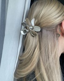 Vivid Flower Claw Metal Hair Clips-Gold & Silver