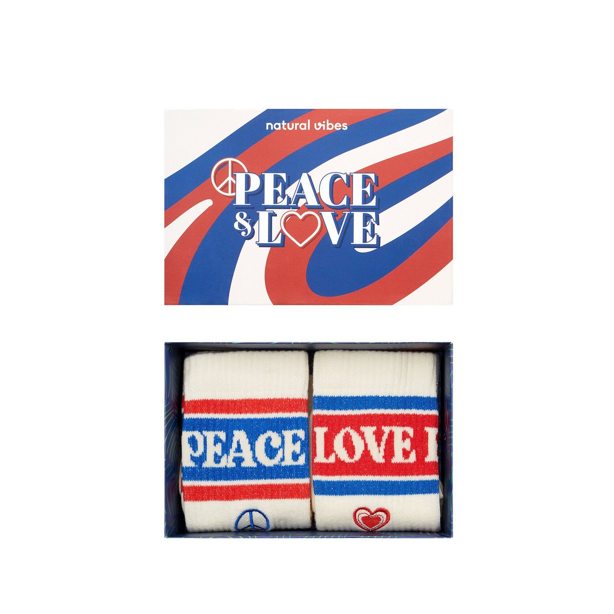 Organic socks gift set Peace & Love - 2-pack tennis socks
