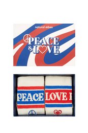 Organic socks gift set Peace & Love - 2-pack tennis socks