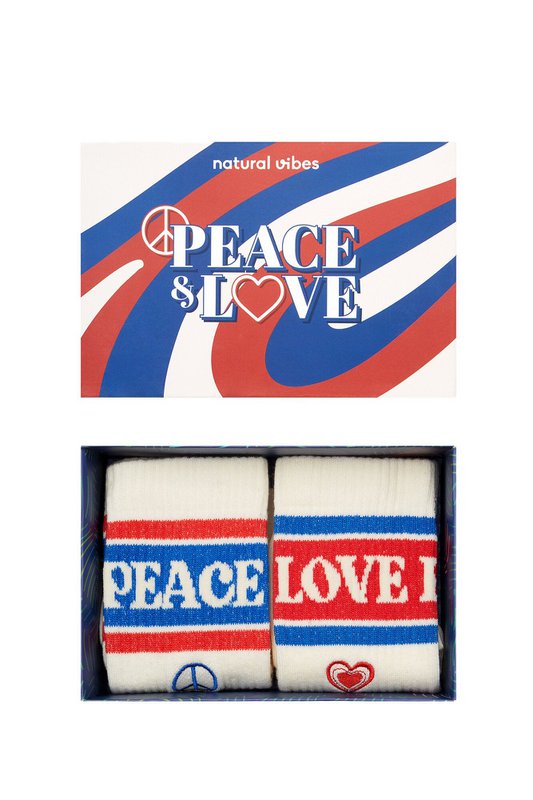 Organic socks gift set Peace & Love - 2-pack tennis socks