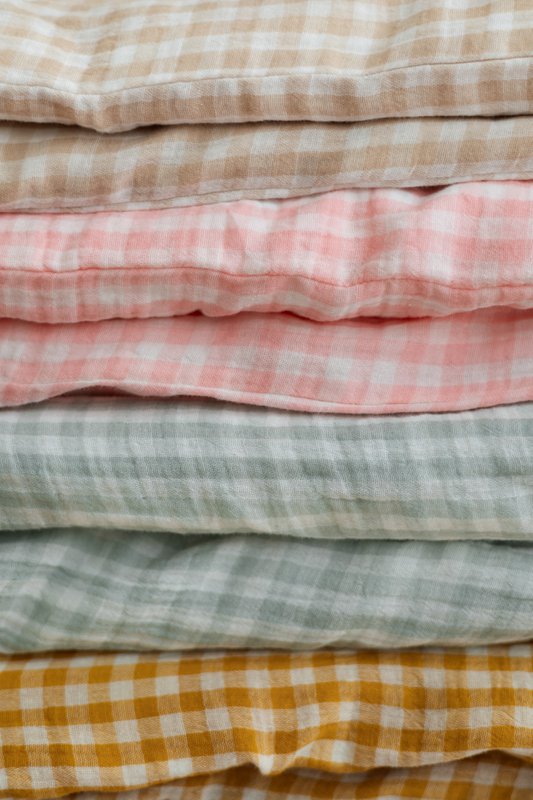 TISU børnedynebetræk & pudebetræk, Pink Gingham