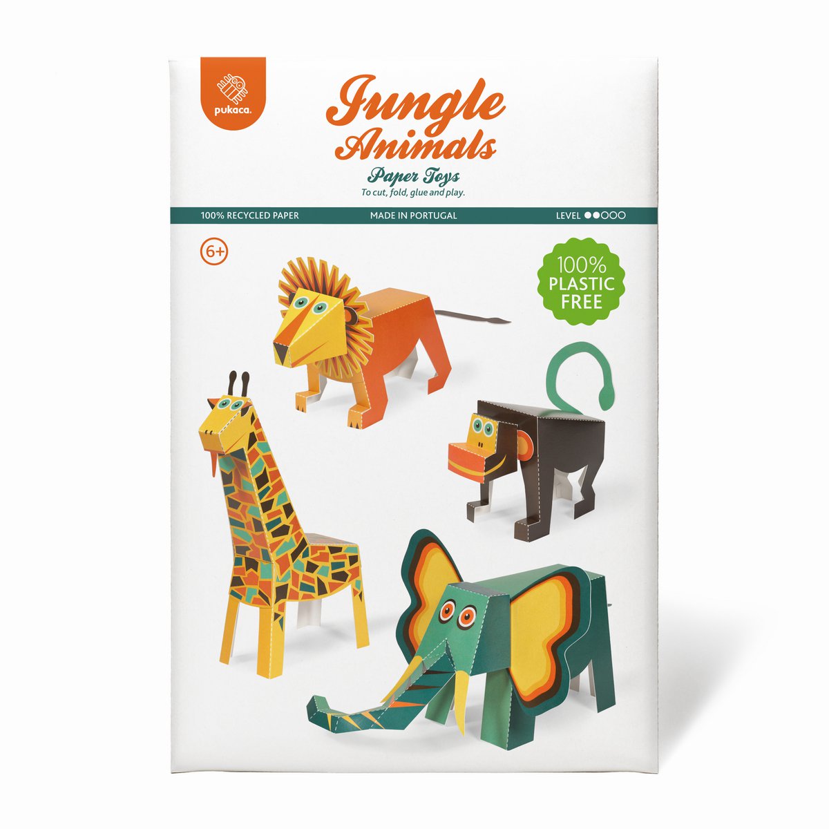 Papierspielzeug mit Dschungeltieren