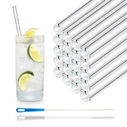 50x 20cm Glasstrohhalme für jeden Anlass inkl. Profi Reinigungsbürste