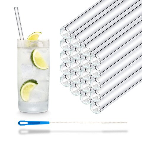 50x 20cm Glasstrohhalme für jeden Anlass inkl. Profi Reinigungsbürste