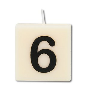 Paperdreams letter Candle no. 6, 4 pcs.