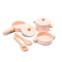Wooden Pan Set Pink - 7-piece