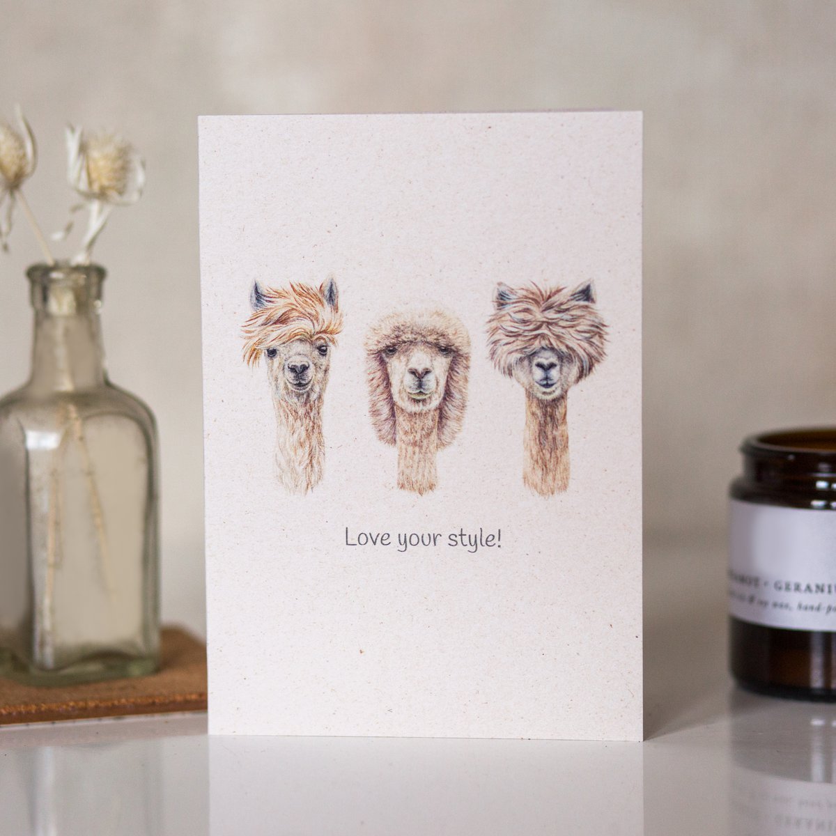 Funny 'Love your style' Alpacas Greeting Card