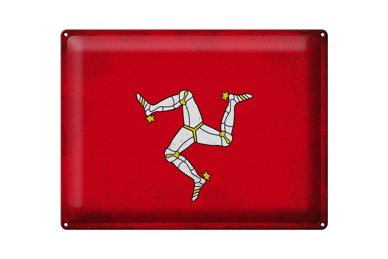 Blechschild Flagge Isle of Man 40x30cm Isle of Man Vintage