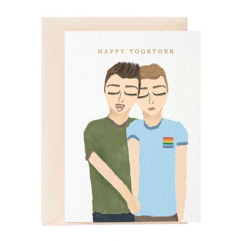 Cartolina d'auguri felici insieme