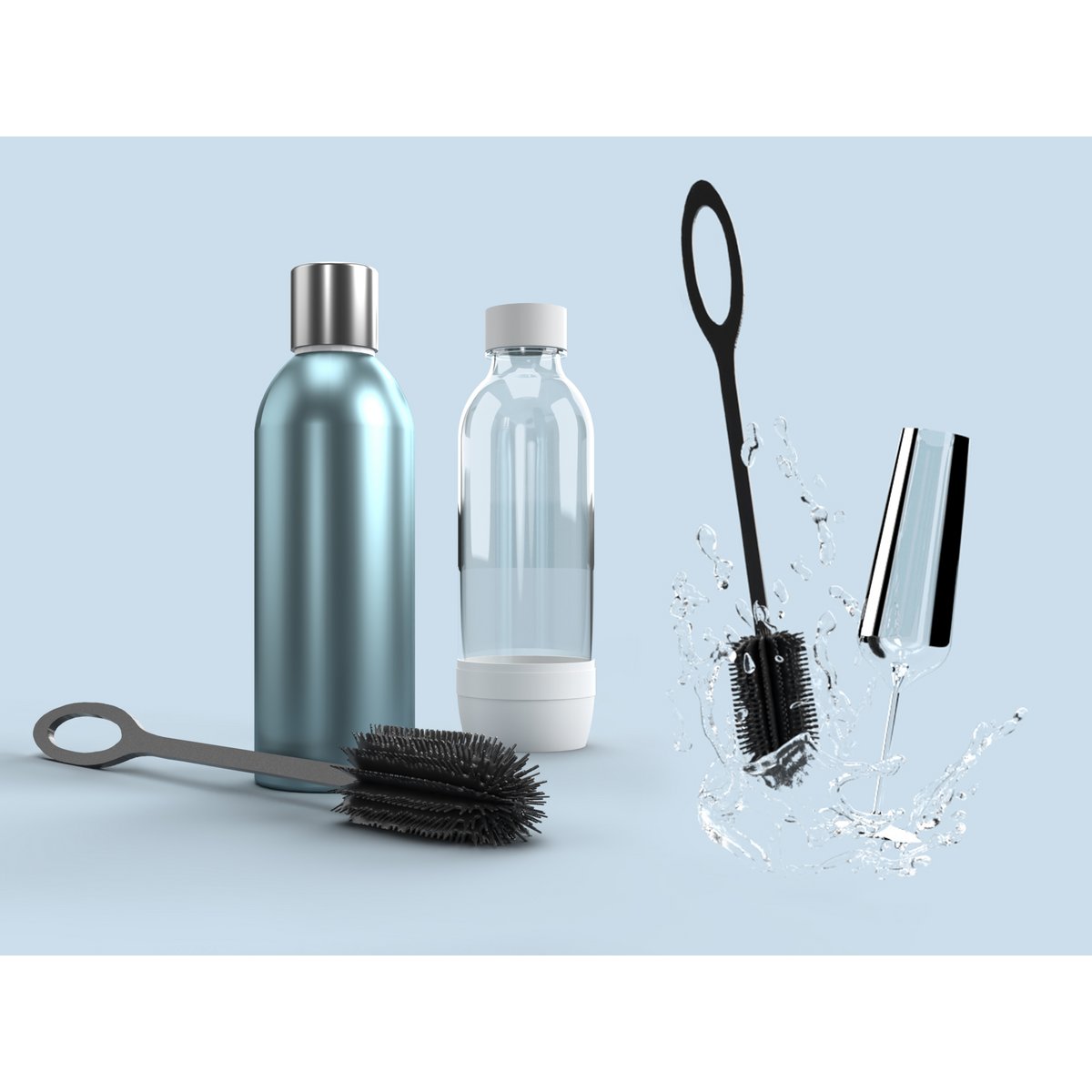 bottle.buddy / opvaskebørster / grå