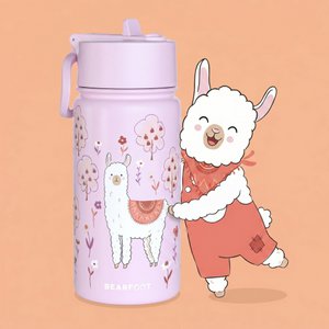 Thermo kinderdrinkfles RVS - lama paars