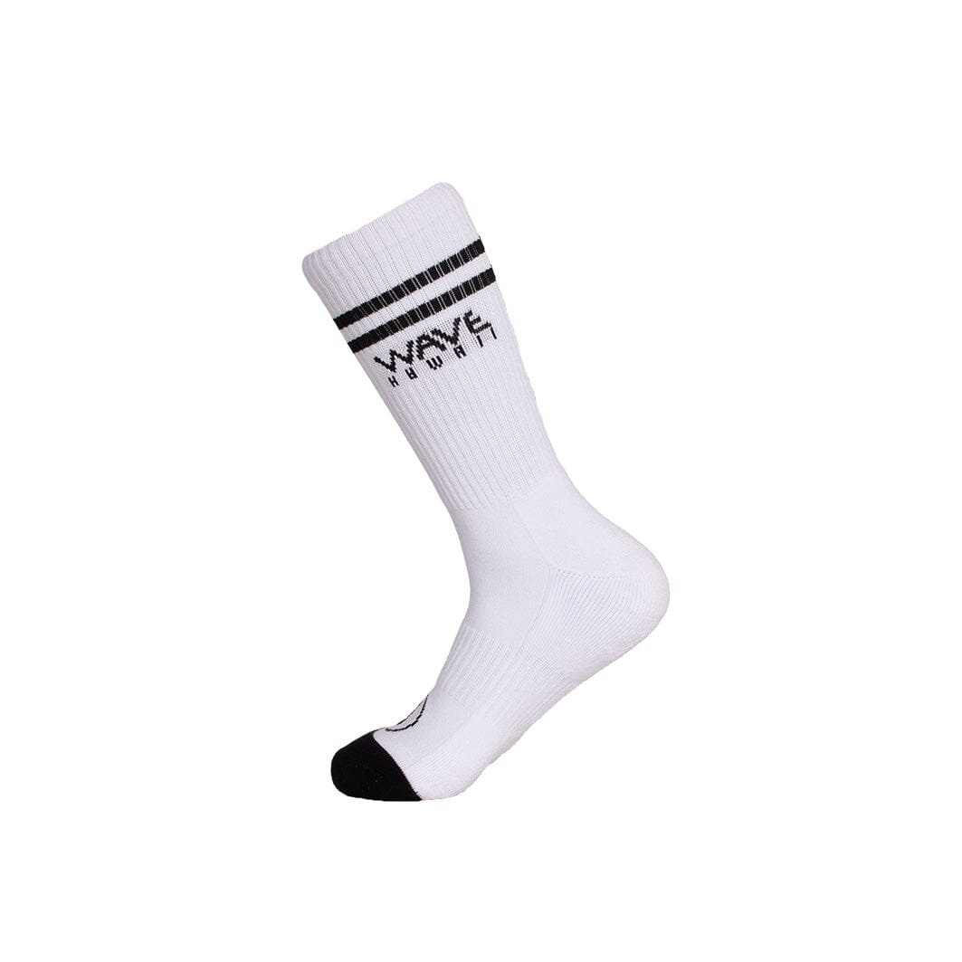 Bomuld Crew Socks Stripes + Logo hvid
