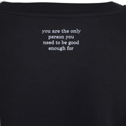 Crew Neck Sweat "GOOD ENOUGH FOR" - Grau Melange