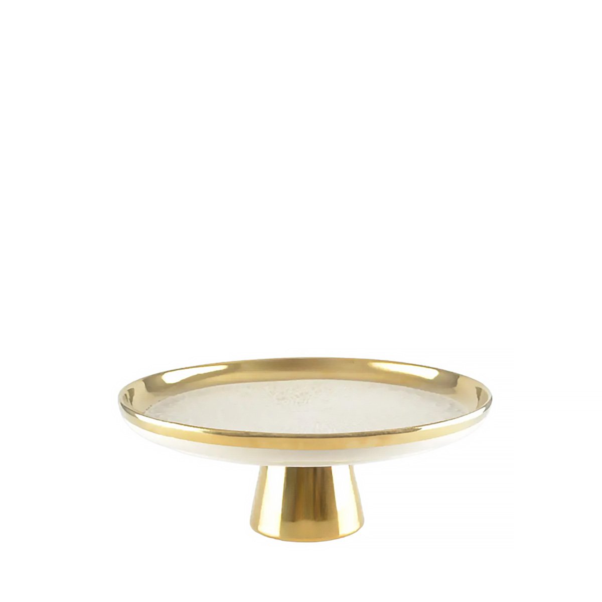 Cremige Kuchenschale mit goldener Kante