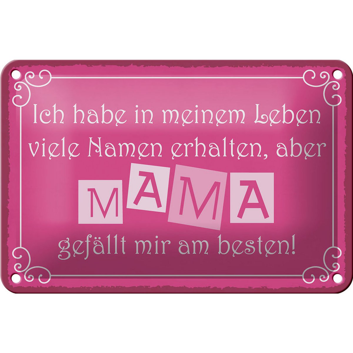 Tin sign saying 18x12cm Name Mom is my favorite decoration